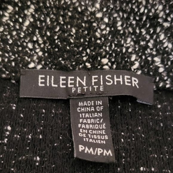 Eileen Fisher Micro-Tweed Knit Open Front Sweater Blazer Jacket Petite Medium - Picture 6 of 12